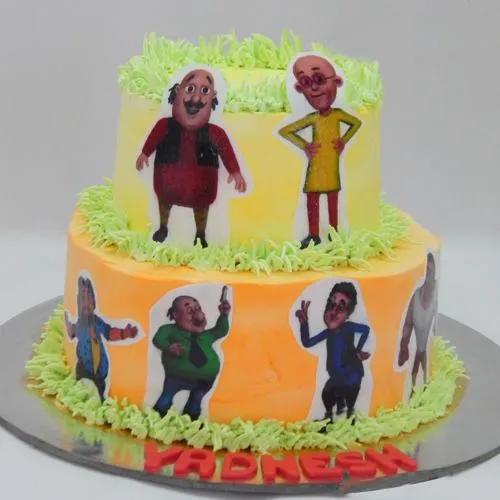 Motu Patlu theme birthday cake baked... - Dripping Drizzles | Facebook