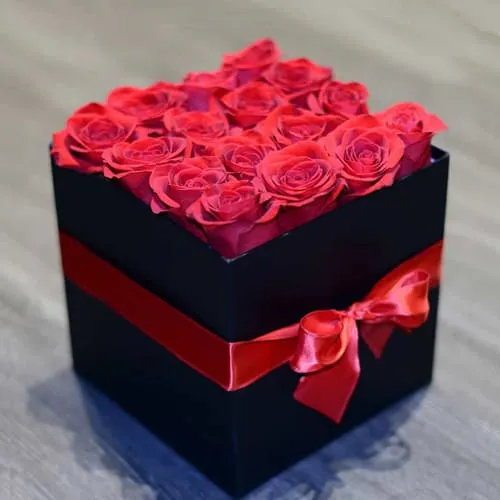 Remarkable Pink Roses in Black Cardboard Gift Box Delivery by Delhi Online  Florists