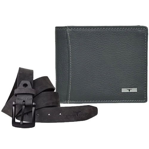 Men's Casual Leather Belt  Leather Wallet Combo Gift Set for Men